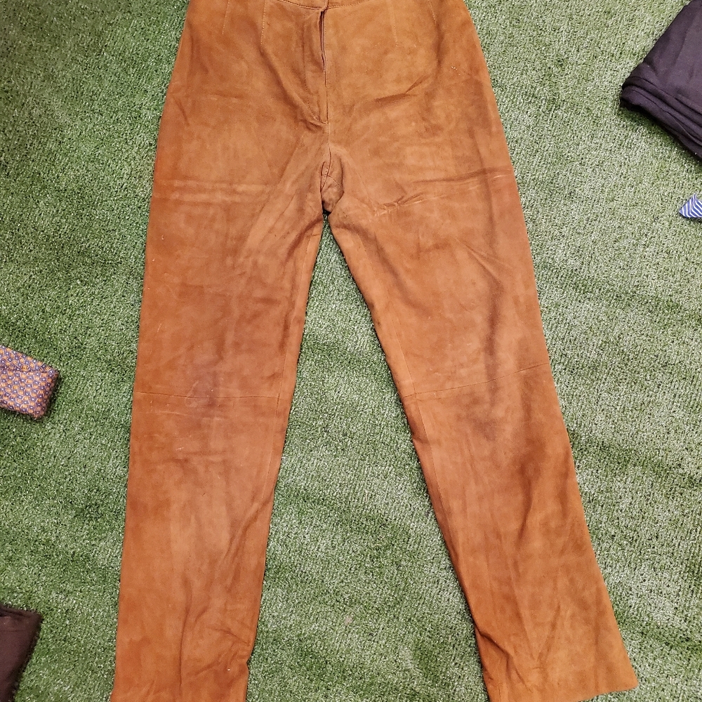 Loro Piana brown leather pants